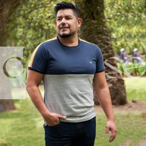 Camiseta Azul Combinada
