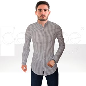 Camisa Lino Blanca Rayada