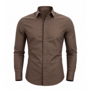 Camisa Cubre Botones Cafe