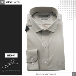 Camisa Beige textura Rayada (delgada)