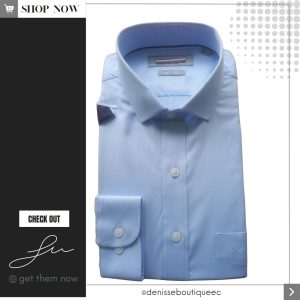 Camisa Celeste textura Rayada (delgada)
