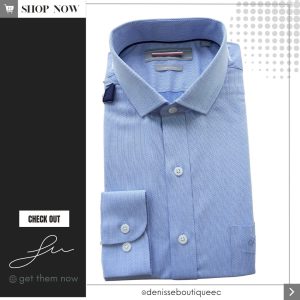 Camisa Celeste textura Rombos Mate