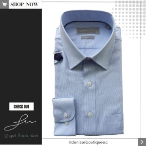 Camisa Celeste textura Zig Zag