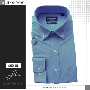 Camisa Casual Oxford Celeste