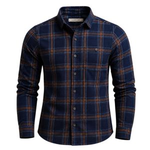 Camisa Franela Ladrillo - Azul