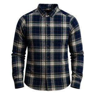 Camisa Franela Verde con Beige