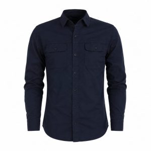 Camisa Gabardina Doble Bolsillo Azul