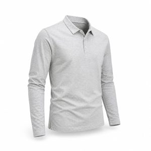 Polo con Cuello Gris Claro