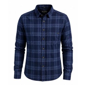 Camisa Franela Azul - Celeste