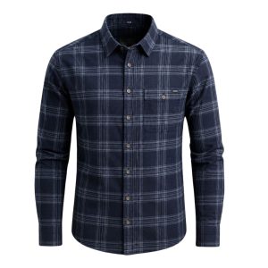 Camisa Franela Azul - Gris