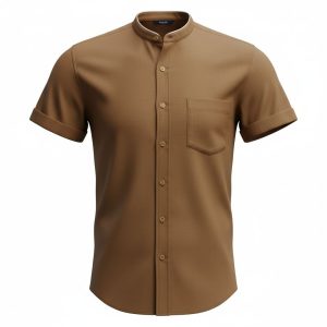Camisa Camel cuello Mao
