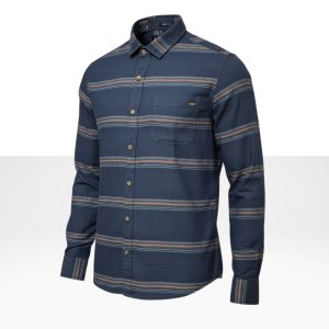 Camisa Franela Azul con Lineas Ladrillo