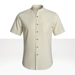 Camisa Beige cuello Mao
