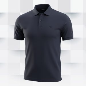 Camiseta con Cuello Azul Marino
