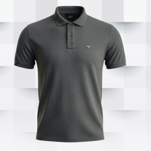 Camiseta con Cuello Gris Oscuro