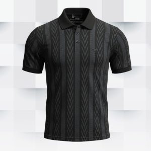 Camiseta con Cuello Negro Textura