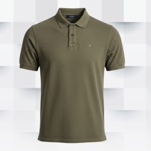 Camiseta con Cuello Verde Militar
