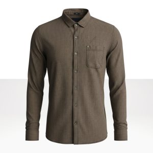 Camisa Franela Café Textura