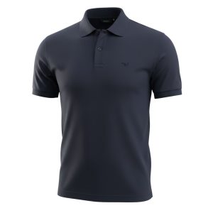 Camiseta con Cuello Azul Marino