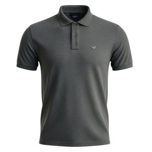 Camiseta con Cuello Gris Oscuro